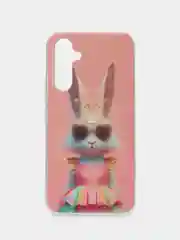 Пудровый чехол для Samsung Galaxy A54 / Самсунг Галакси А54, силиконовый, с рисунком