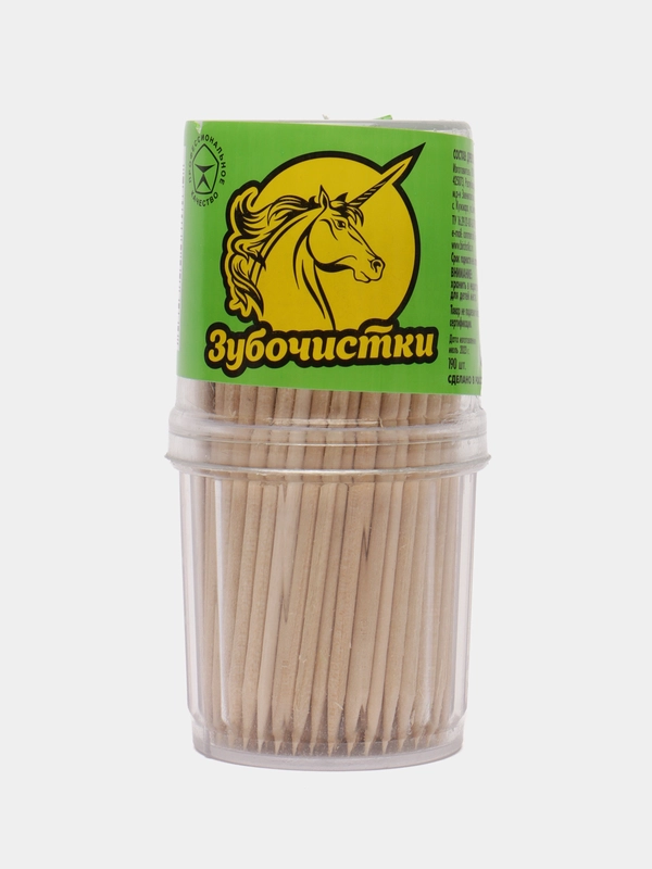 Зубочистки в пластиковой банке, деревянные, береза 190/350/500 шт, классические, с ароматом