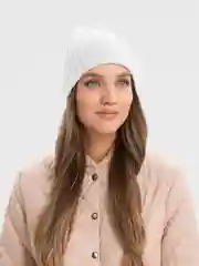 Белый шапка бини вязаная, унисекс