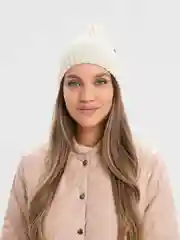 Слоновая кость шапка женская, шапка бини, вязаная