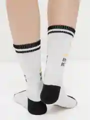 Белый носки длинные с принтом