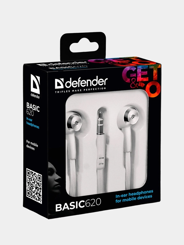 Наушники вставки Defender Basic 620 белый