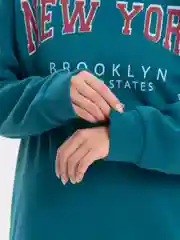 Бежевый женский спортивный костюм, на флисе, с принтом "New York": худи и штаны