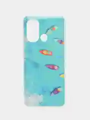 Небесно-голубой чехол для Xiaomi Redmi 12C (Сяоми Редми 12С), силиконовый, с рисунком