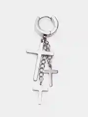 Серебряный серьга из стали с цепями и крестами