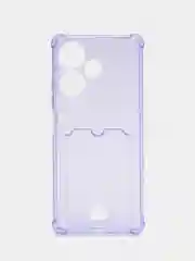 Лавандовый чехол для Infinix Hot 30, Инфиникс Хот 30 прозрачный, с карманом для карты