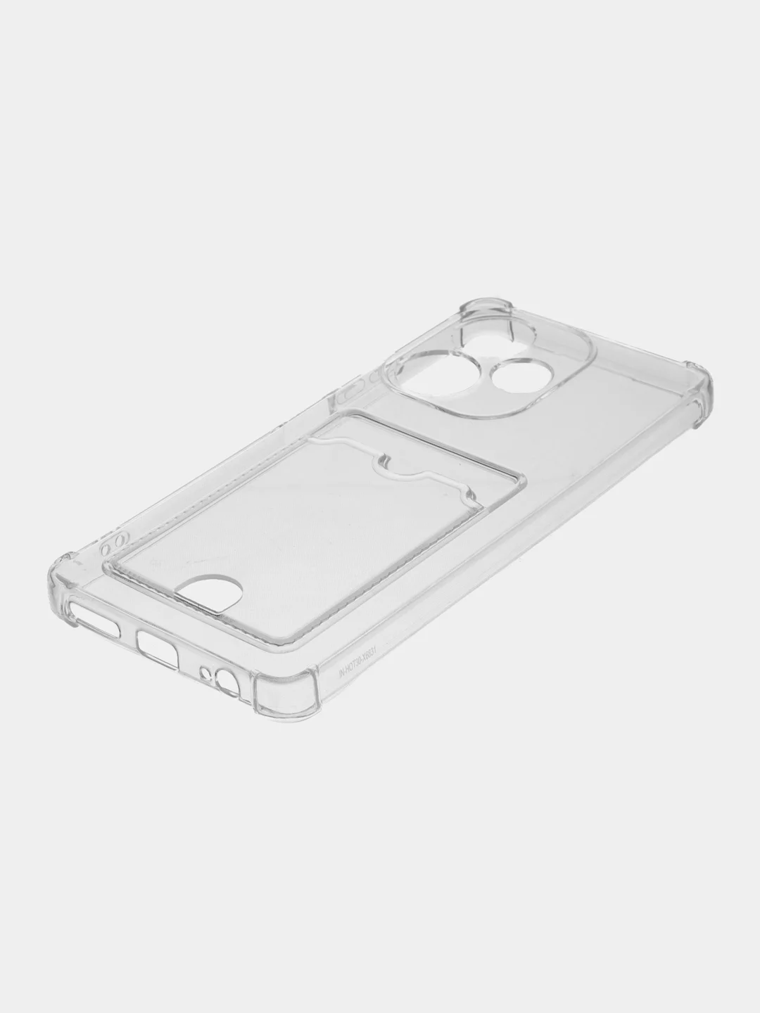 Прозрачный чехол для Infinix Hot 30, Инфиникс Хот 30 прозрачный, с карманом для карты