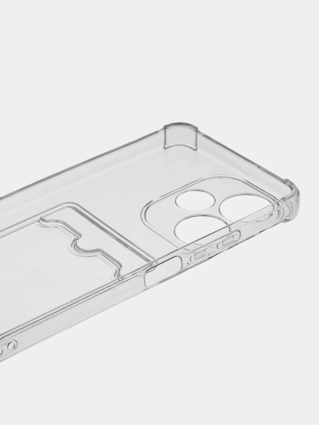 Прозрачный чехол для Infinix Hot 30, Инфиникс Хот 30 прозрачный, с карманом для карты