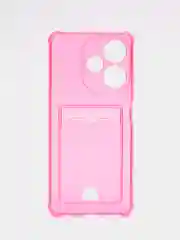 Фуксия чехол для Infinix Hot 30, Инфиникс Хот 30 прозрачный, с карманом для карты