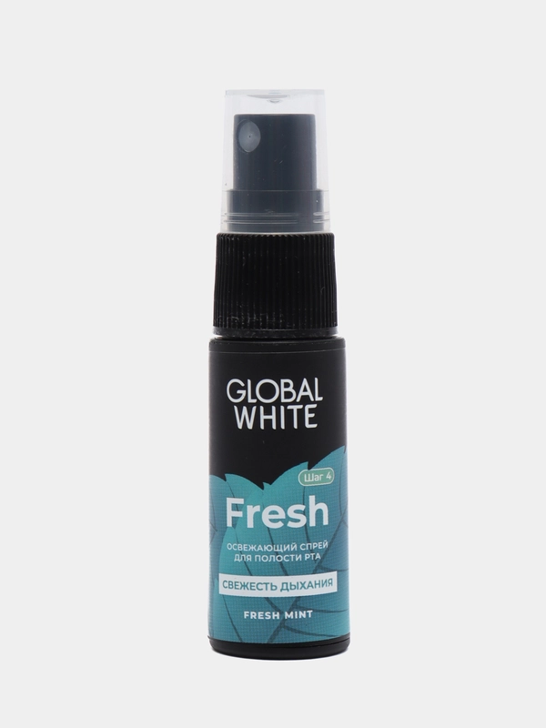 Спрей для полости рта освежающий FRESH со вкусом мяты GLOBAL WHITE, 15 мл