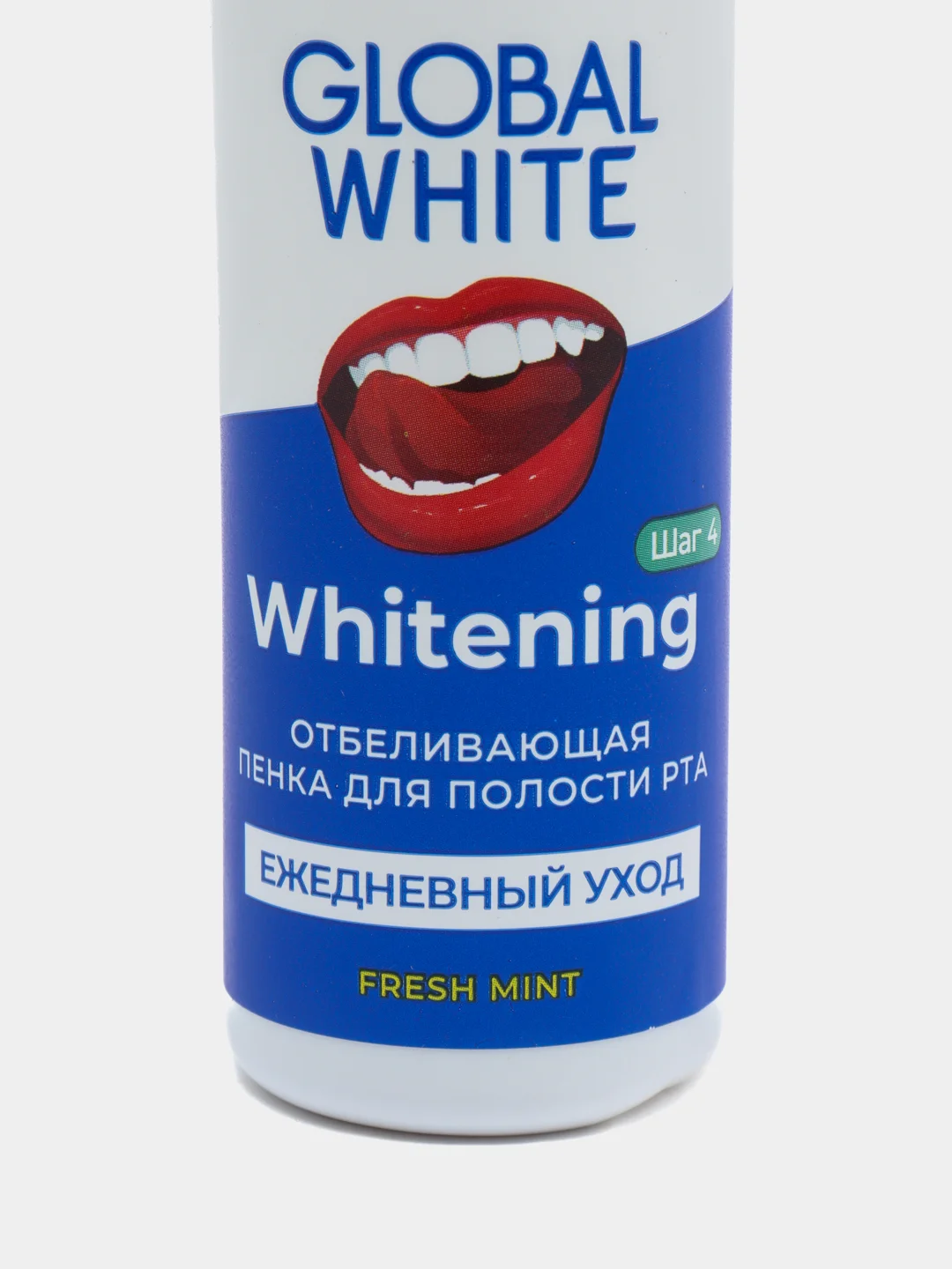 GLOBAL WHITE отбеливающая пенка для полости рта, со вкусом мяты, 50 мл
