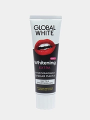GLOBAL WHITE / Отбеливающая зубная паста / двойное отбеливание с древесным углем 100 г
