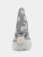 Серый новогодний гном светящийся, игрушка елочная, 20 см