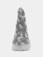 Серый новогодний гном светящийся, игрушка елочная, 20 см