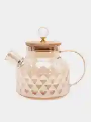 Чайник заварочный с рельефной фактурой, с бамбуковой крышкой, 1000 мл, 1800 мл