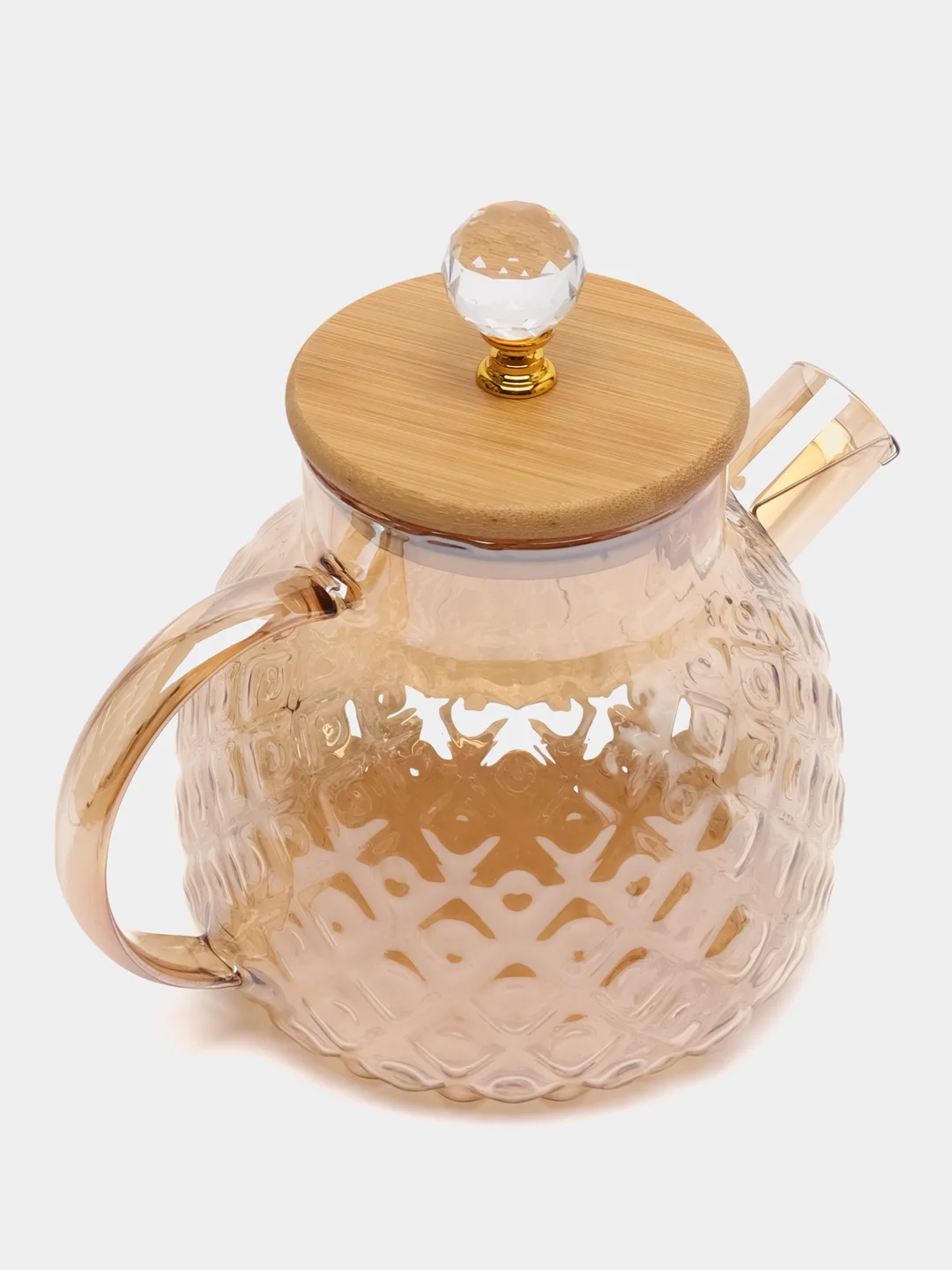 Чайник заварочный, стеклянный, с бамбуковой крышкой, 1000 мл, 1800 мл