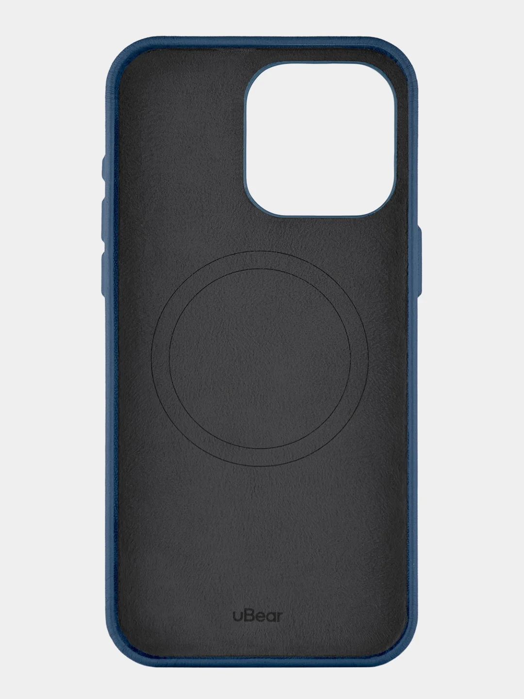 Темно-синий чехол для iPhone 15 Pro Max uBear Capital Case , MagSafe совместимый, натуральная кожа