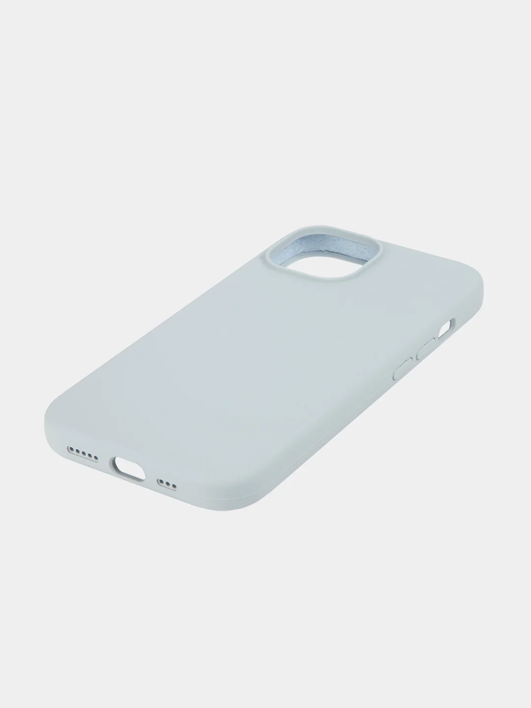 Небесно-голубой чехол для Apple iPhone 15 силиконовый ROSCO матовый с микрофиброй, бортиком защитой камер