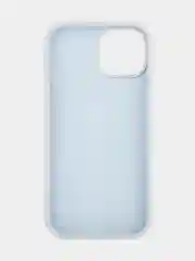 Небесно-голубой чехол для Apple iPhone 15 силиконовый ROSCO матовый с микрофиброй, бортиком защитой камер