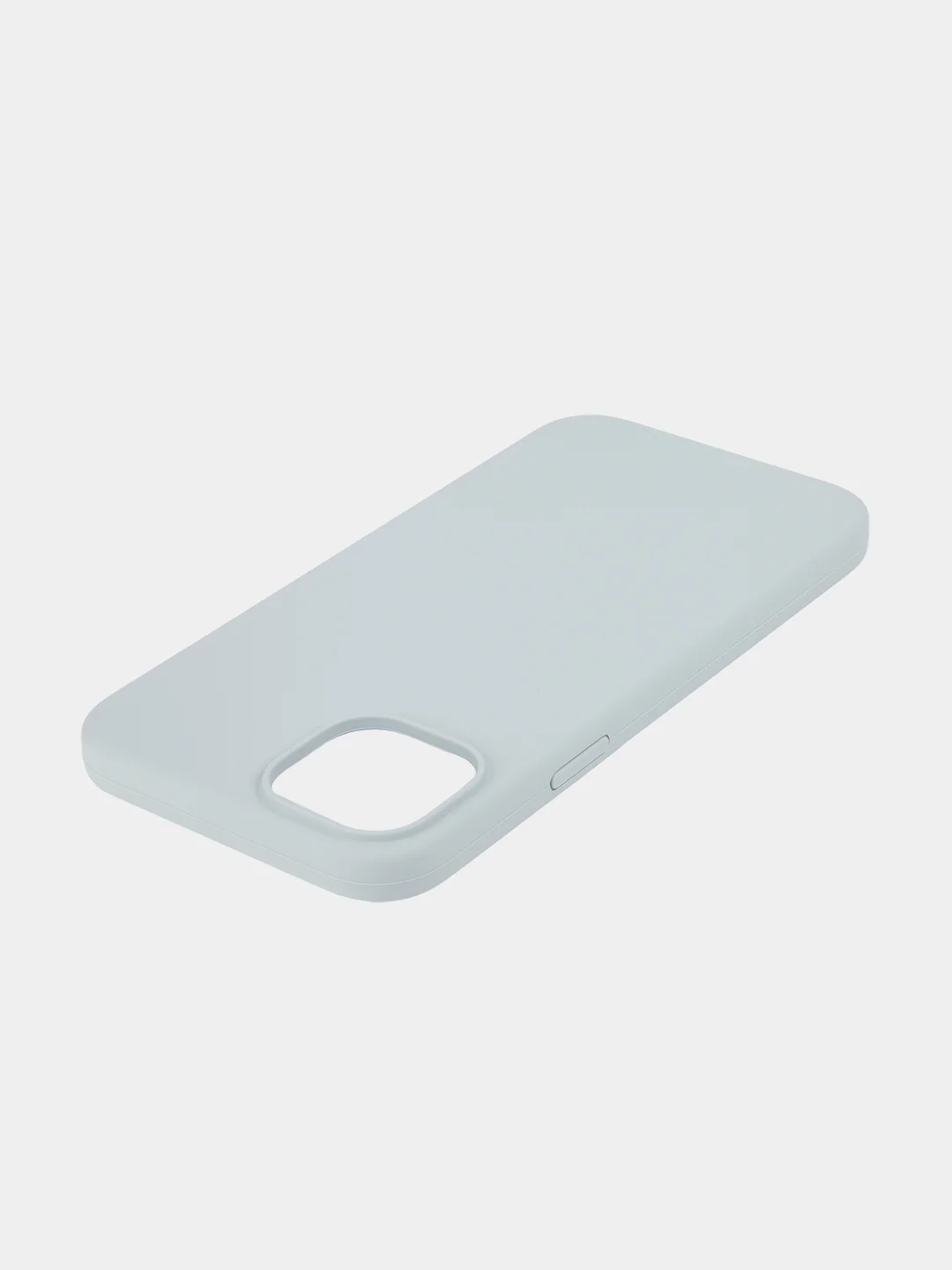 Небесно-голубой чехол для iPhone 15 Plus силиконовый ROSCO матовый с микрофиброй, бортиком защитой камер