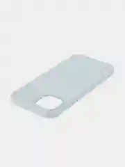 Небесно-голубой чехол для iPhone 15 Plus силиконовый ROSCO матовый с микрофиброй, бортиком защитой камер