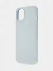 Небесно-голубой чехол для iPhone 15 Plus силиконовый ROSCO матовый с микрофиброй, бортиком защитой камер