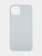Небесно-голубой чехол для iPhone 15 Plus силиконовый ROSCO матовый с микрофиброй, бортиком защитой камер