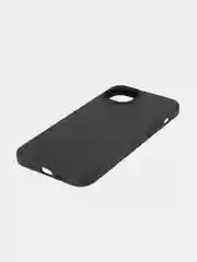 Черный чехол для iPhone 15 Plus силиконовый ROSCO матовый с микрофиброй, бортиком защитой камер