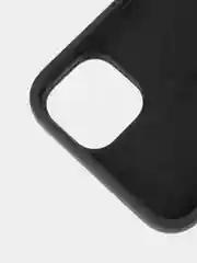 Черный чехол для iPhone 15 Plus силиконовый ROSCO матовый с микрофиброй, бортиком защитой камер