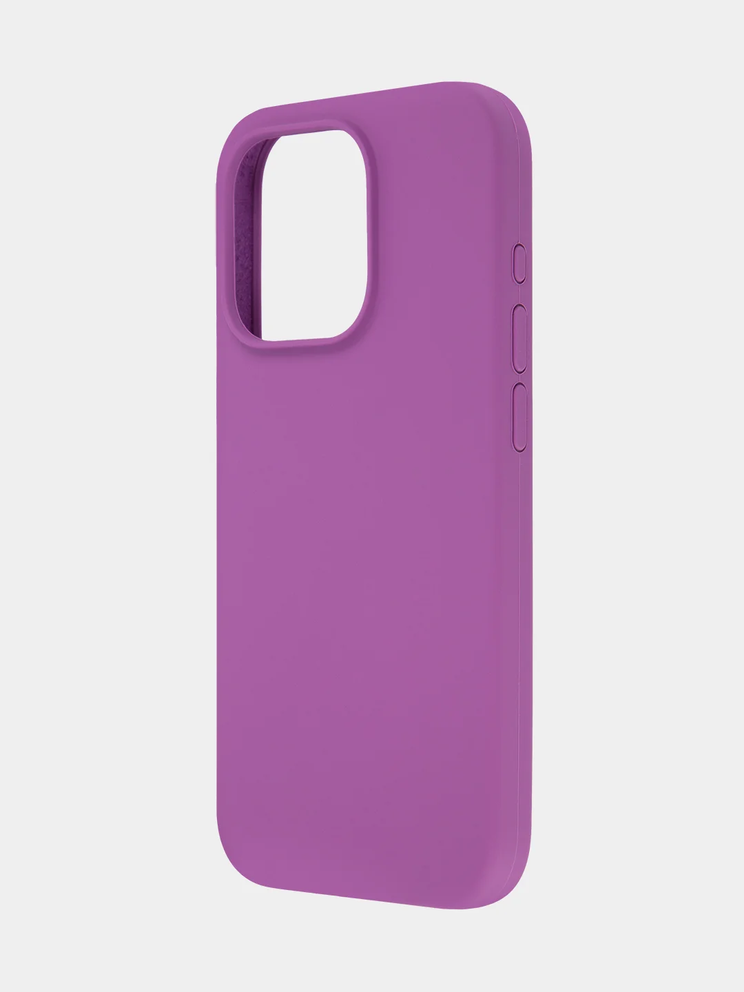 Фиолетовый чехол для Apple iPhone 15 Pro силиконовый ROSCO с мягкой подкладкой из микрофибры, матовый