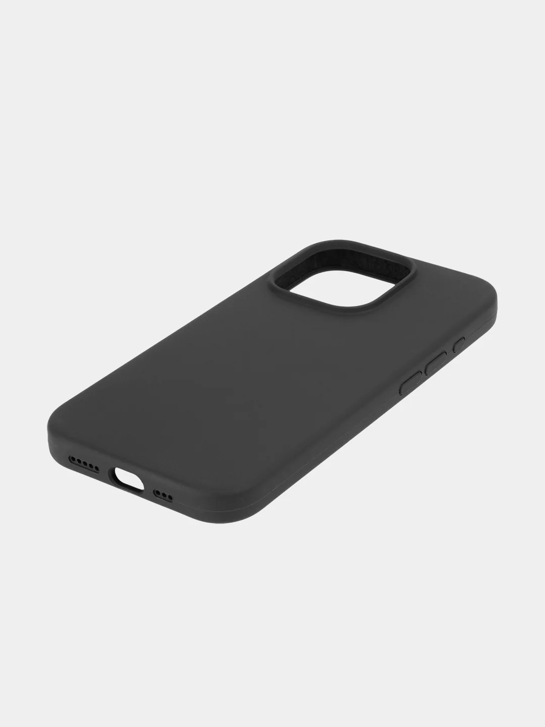 Черный чехол для Apple iPhone 15 Pro силиконовый ROSCO с мягкой подкладкой из микрофибры, матовый
