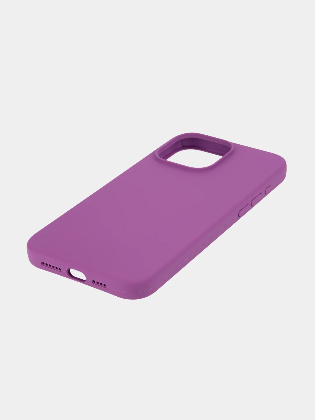 Фиолетовый чехол для Apple iPhone 15 Pro Max силиконовый ROSCO матовый с мягкой подкладкой микрофибра