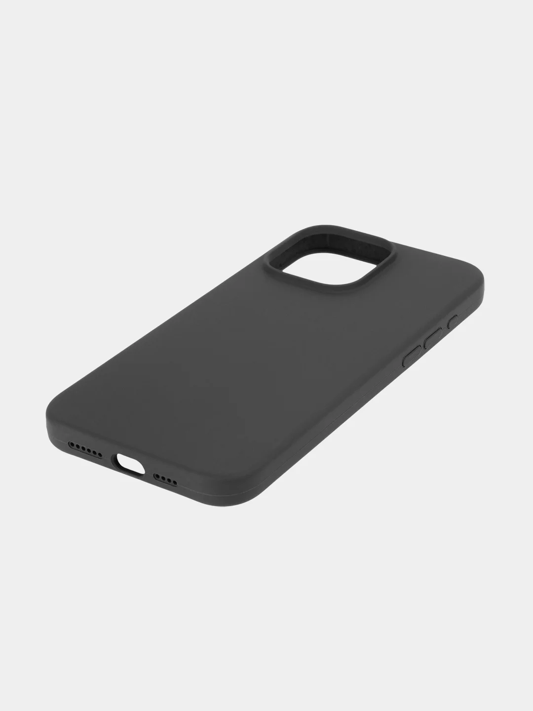 Черный чехол для Apple iPhone 15 Pro Max силиконовый ROSCO матовый с мягкой подкладкой микрофибра