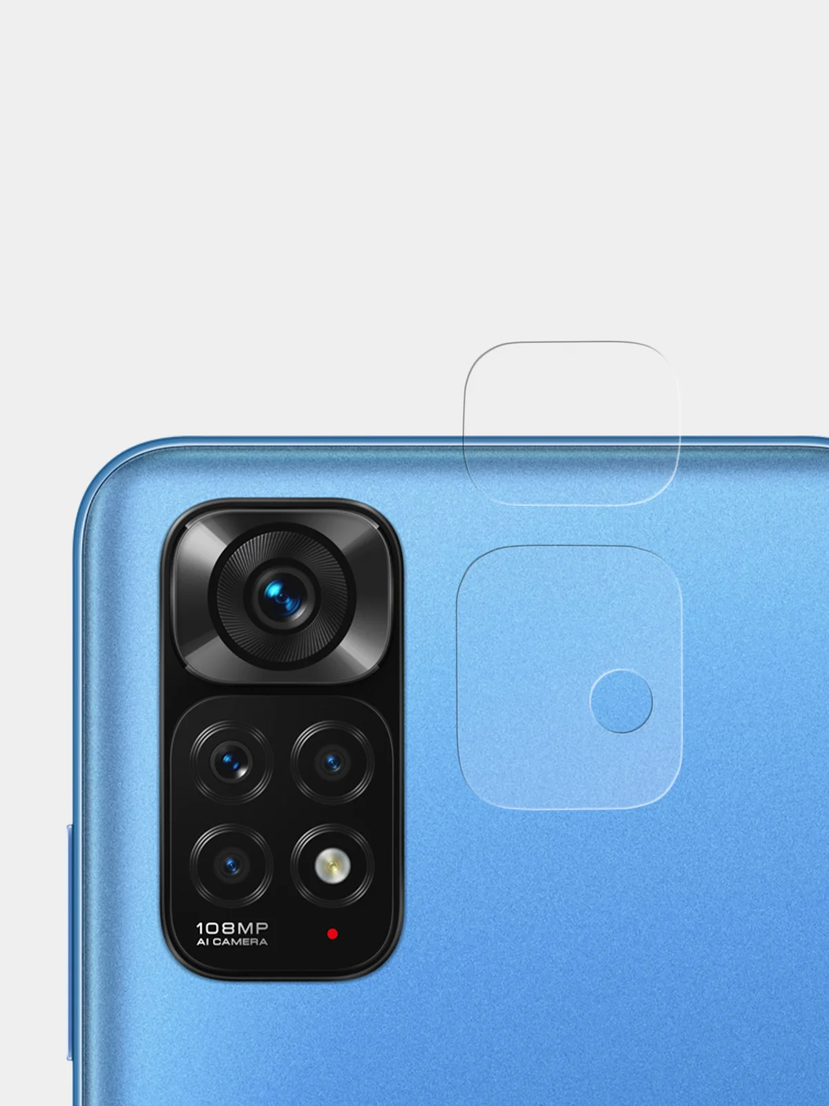 Прозрачный стекло на камеру для телефона Xiaomi Redmi Note 11S защитное, BROSCORP, прозрачное