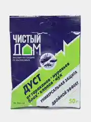 Дуст от тараканов, блох, мух, клопов "Чистый дом", порошок, 50 г