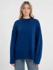 Синий свитер oversize