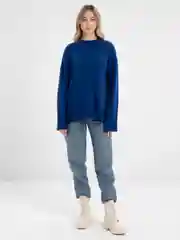 Синий свитер oversize