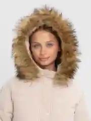 Бежевый куртка женская, зимняя, с мехом