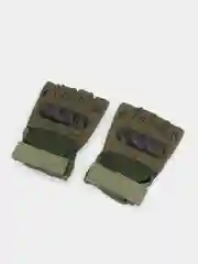 Тёмно-зелёный перчатки тактические, защитные, без пальцев, с пальцами