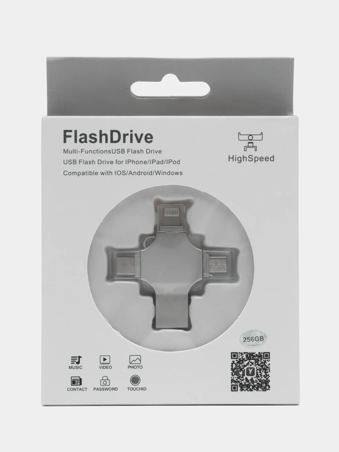 Flash накопитель USB 4 в 1 для iPhone, android, компьютера