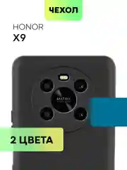Чехол BROSCORP для Honor X9 матовый, силиконовый, тонкий, бортик вокруг камер