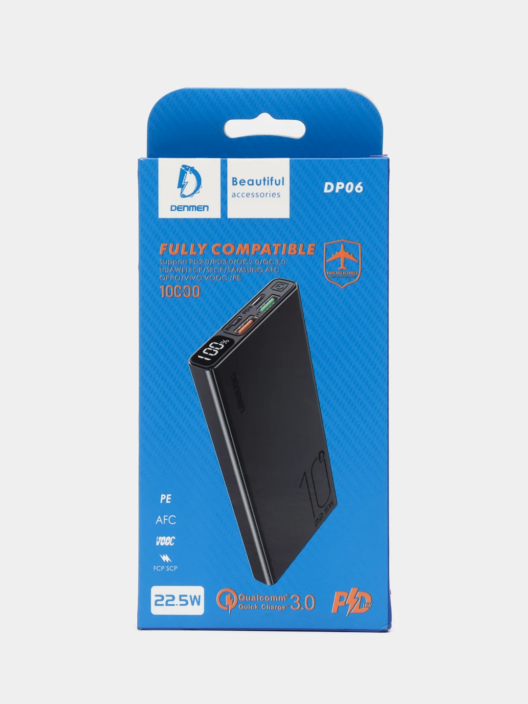 Черный power Bank Denmen dp06
