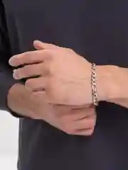 Белый серебристая цепочка с браслетом, в подарочной коробке