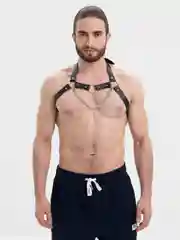 Черный мужская портупея на грудь