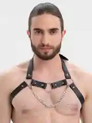 Черный мужская портупея на грудь