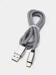 Красный плетёный USB кабель в оплетке Lightning, Micro Type-C