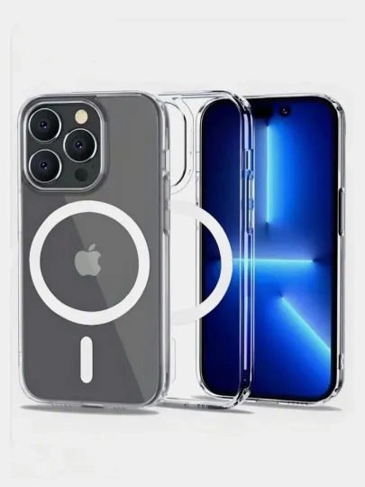 Силиконовый чехол магсейф iPhone 15 14 13 12 11 Pro Max Mini plus XS Xr magsafe прозрачный