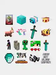 Наклейки стикеры для скрапбукинга Майнкрафт/Minecraft /набор 2/50шт/ Стикерпак
