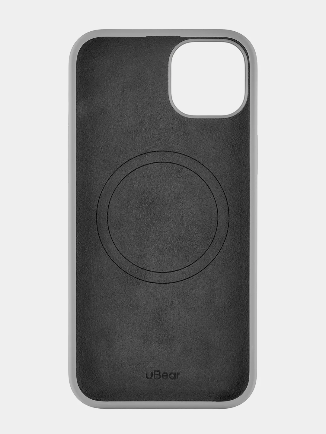 Серый чехол для iPhone 15 Plus uBear Touch Mag Case, MagSafe совместимый, софт-тач