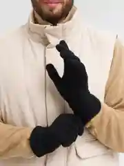 Черный перчатки демисезонные